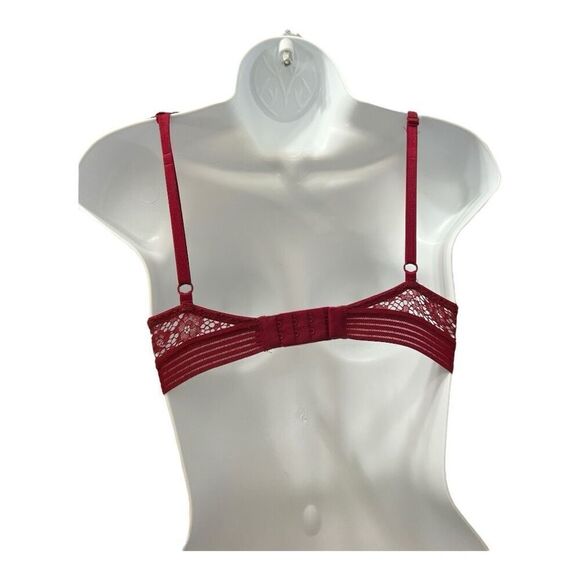 Victorias Secret Very Sexy Push-Up Bra Size 32C Red Burgundy Underwire Lingerie - Picture 4 of 12